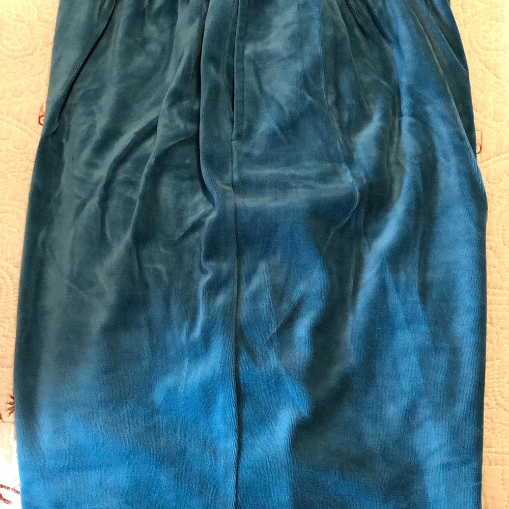 Teal velour pants